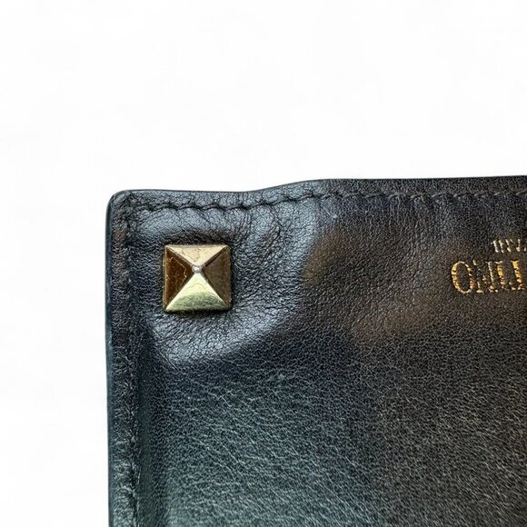Valentino Garavani Black Rockstud Leather Card Holder Wallet w Extra Studs *USED - Picture 5 of 16